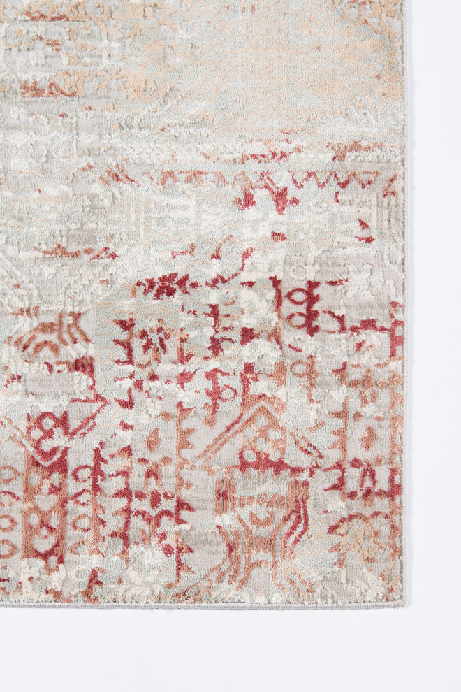 Momeni Genevieve Polyester Area Rug, Red, 2'2" X 7'7" Runner