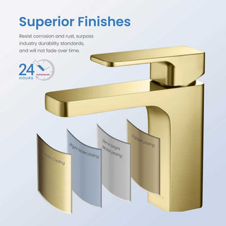 Blaze Single Handle Bathroom Sink Faucet, Brushed Gold