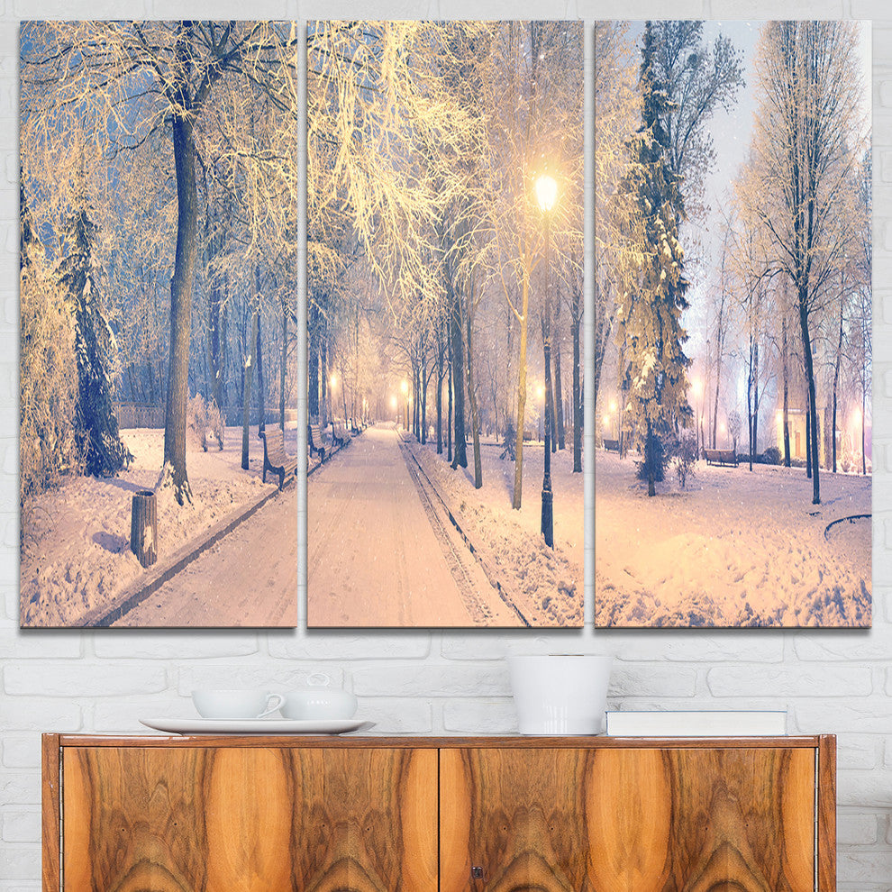 "Light-up Mariinsky Garden View" Photo Canvas Print, 3 Panels, 36"x28"