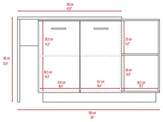 Aspen Kitchen Island with 2 Open Shelves and Drawer, Black/ Light Oak