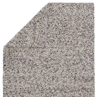 Hadren Handmade Solid Gray and Brown Area Rug, White and Black, 5'x8'