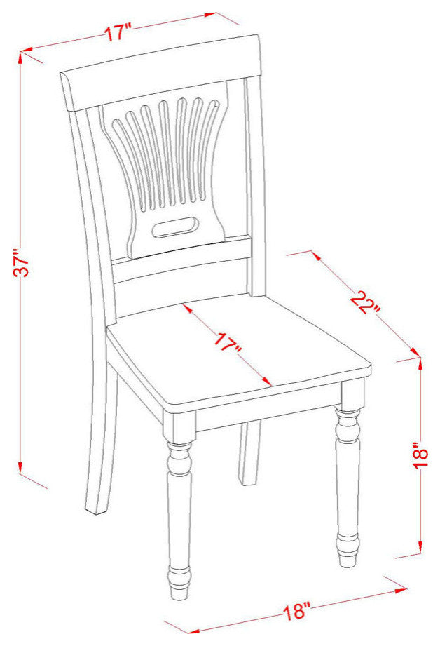 Plainville Kitchen Dining Chair With Wood Seat Saddle Brown- Set of 2