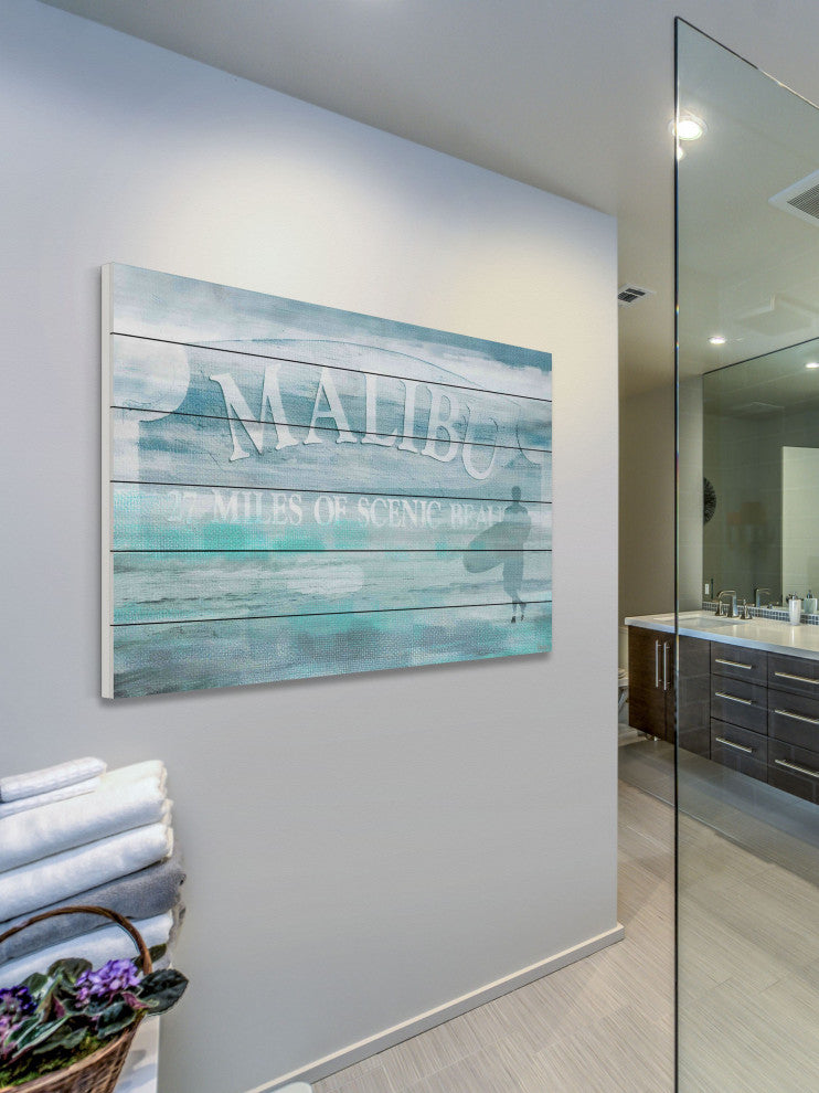 "27 Miles" Print on White Wood, 36"x24"