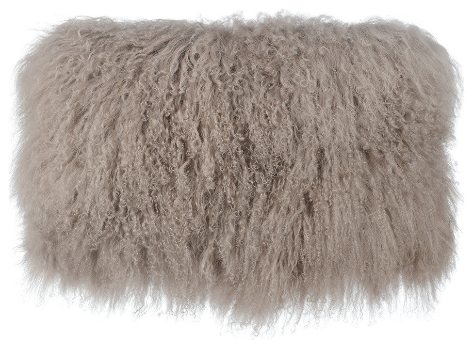 TOV Furniture Tibetan Sheep Sandy Brown Long Pillow