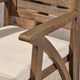 GDF Studio Hermosa Outdoor Acacia Barstool, Gray With Cream Cushion, Set of 4