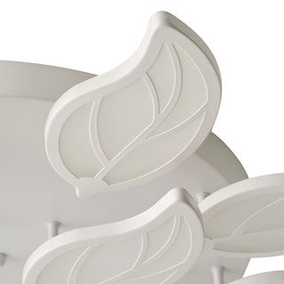 Modern White Multi-Light Leaf Shape Semi Flush Mount LED Ceiling Light