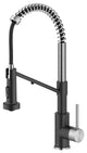 Bolden Commercial Style 2-Function Pull-Down 1-Handle 1-Hole Kitchen Faucet, Spot Free Stainless Steel/ Matte Black (Filter Kitchen Faucet)