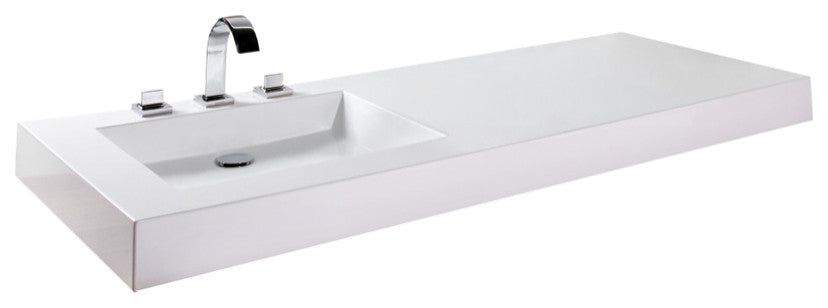 Cube Sink, WETMAR BIO, Glossy White, Left Overflow