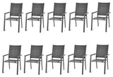 Costway Set of 10 Patio Dining Chair Stackable Padded Armrest No Assembly