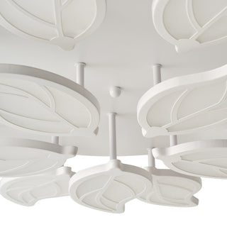 Modern White Multi-Light Leaf Shape Semi Flush Mount LED Ceiling Light