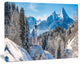 Winter in the Bavarian Alps, Landscape Canvas Art Print, 60x40