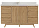 Madison  Teak 60 Single Bathroom Vanity Golden Teak 2" Carrara Quartz