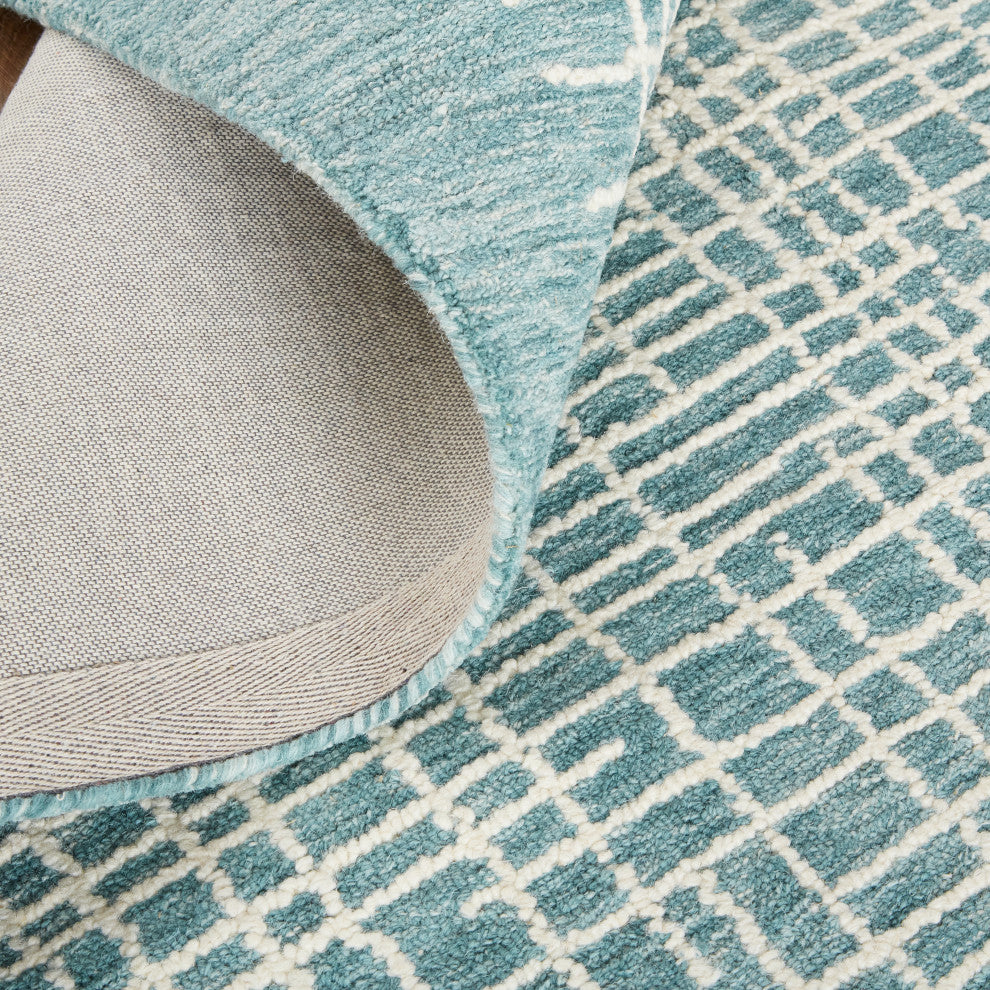 Weave & Wander Carrick Architectural Rug, Teal, 3'6"x5'6"