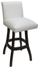 Swivel Wood Counter, Bar or Extra Tall Stool - Sommerville on S-Base, White Vinyl - Dark Walnut, 26"