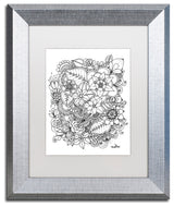 KCDoodleArt 'Flowers 2' Art, Silver Frame, White Matte, 11"x14"