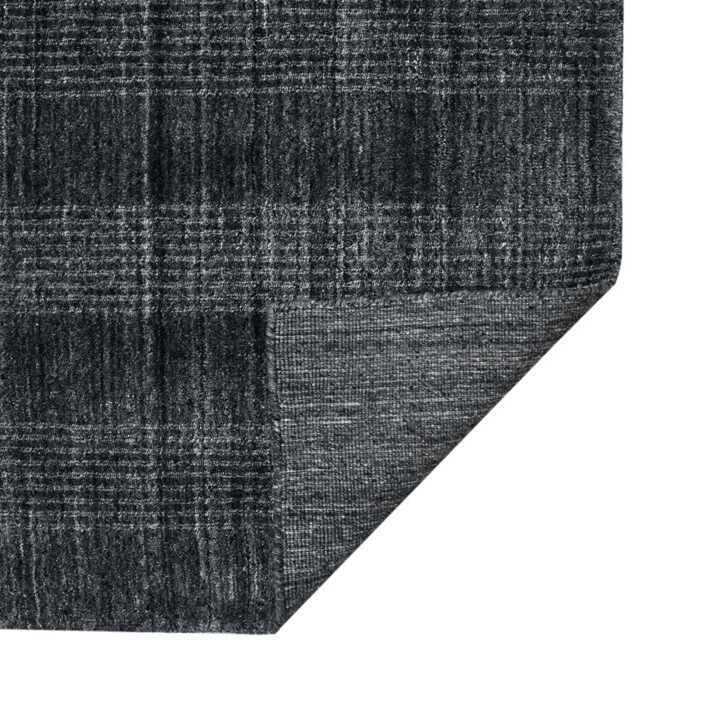 Bence Transitional Hand-Woven Wool Blend Area Rug, Dark Gray, 2'x3'