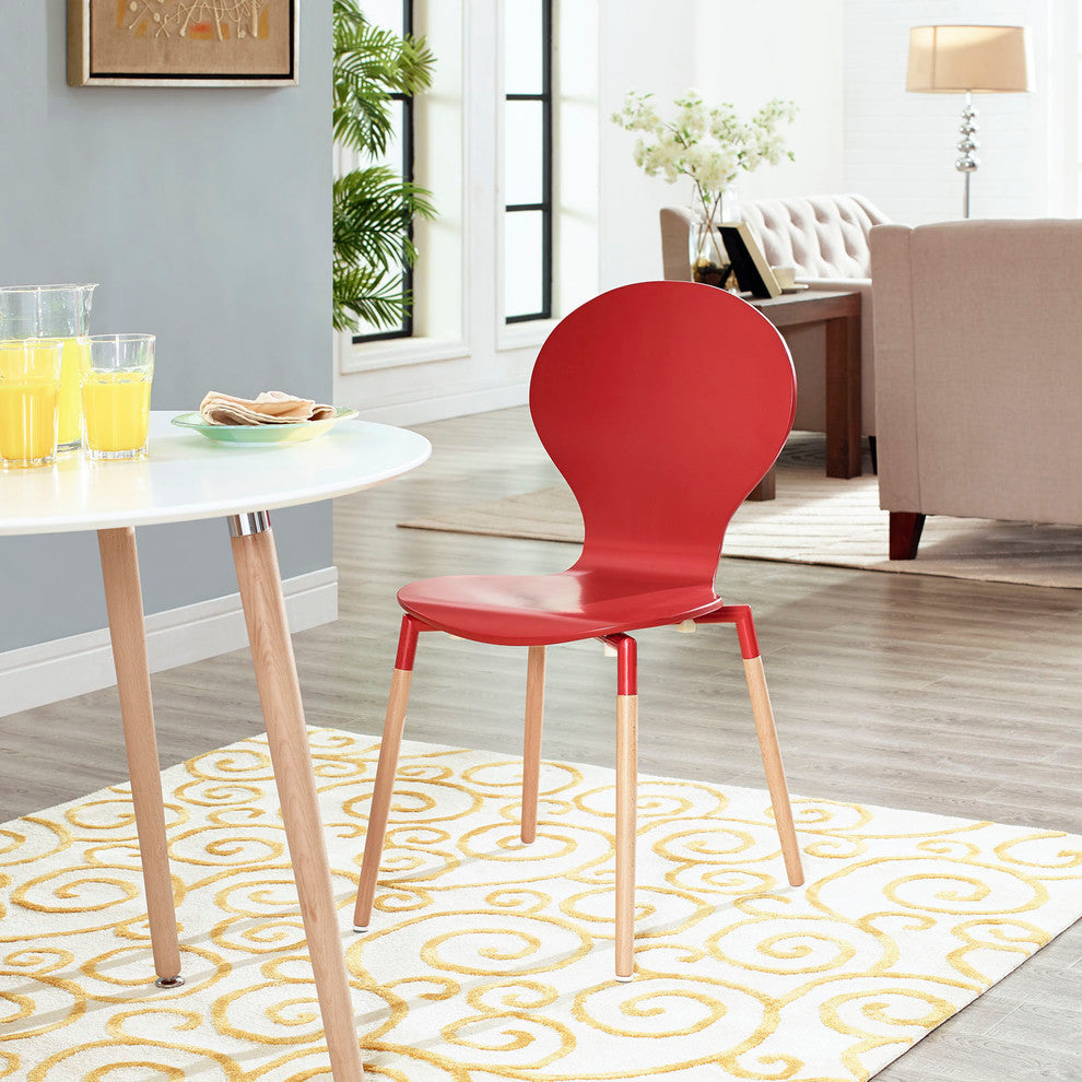 Path Dining Wood Side Chair, Red