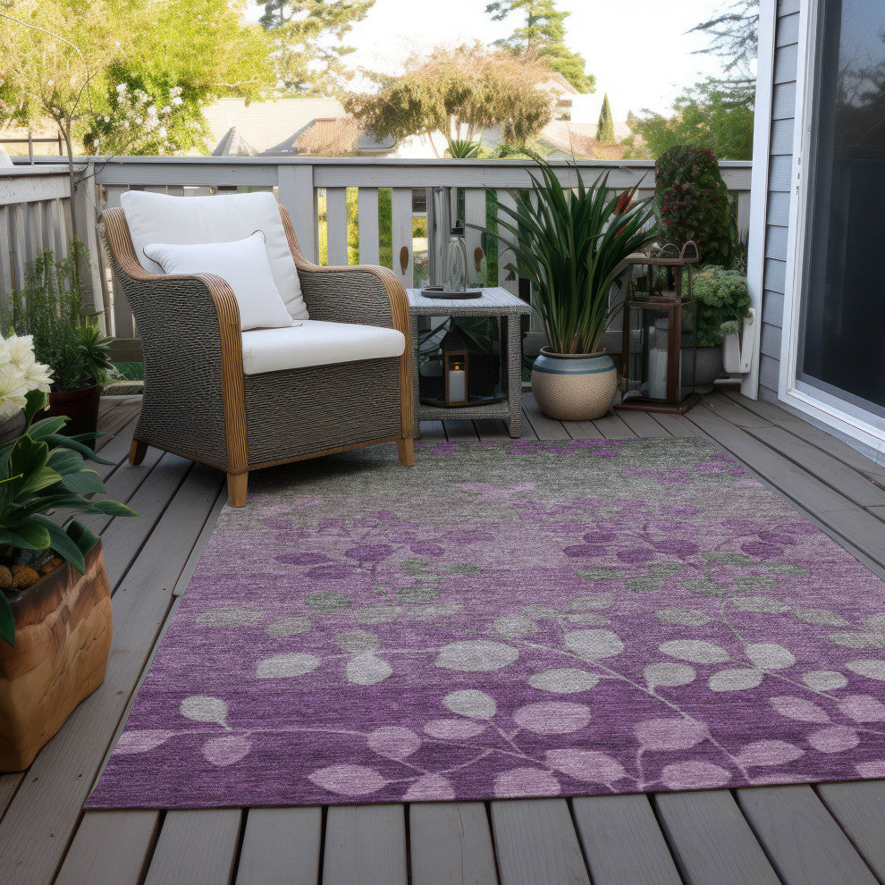 Machine Washable Indoor/Outdoor Chantille ACN1900 Purple 9' x 12' Rug