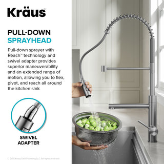 Pulldown Pot Filler Kitchen Faucet, Bronze/Matte Black