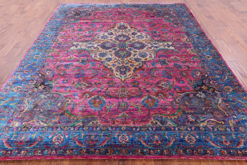 Hand Knotted Persian Silk Rug 7' 10" X 9' 10" Q5953