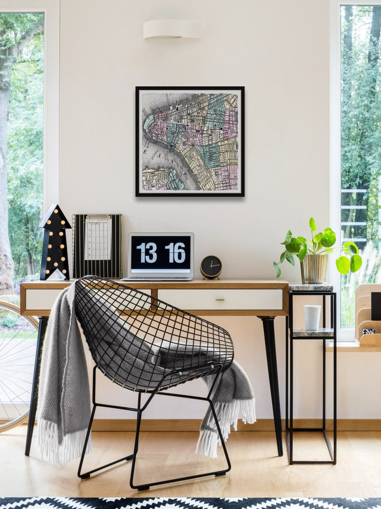 "East Map" Framed Painting Print, 12x12