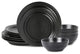 Stone Lain Orbit Stoneware 12-Piece Dinnerware Set, Charcoal