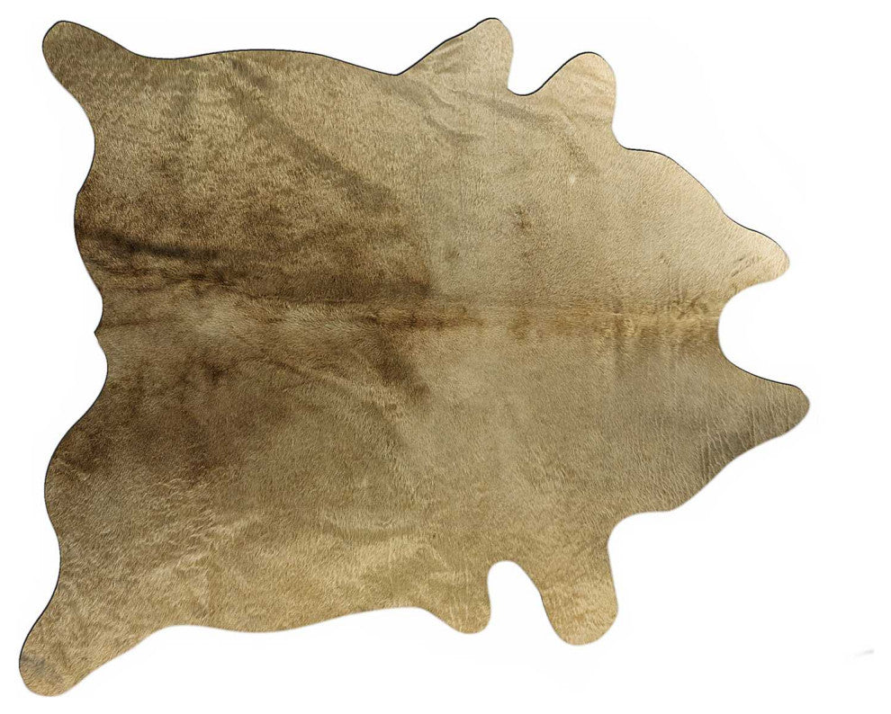 HomeRoots 72" x 84" Gold Cowhide Rug