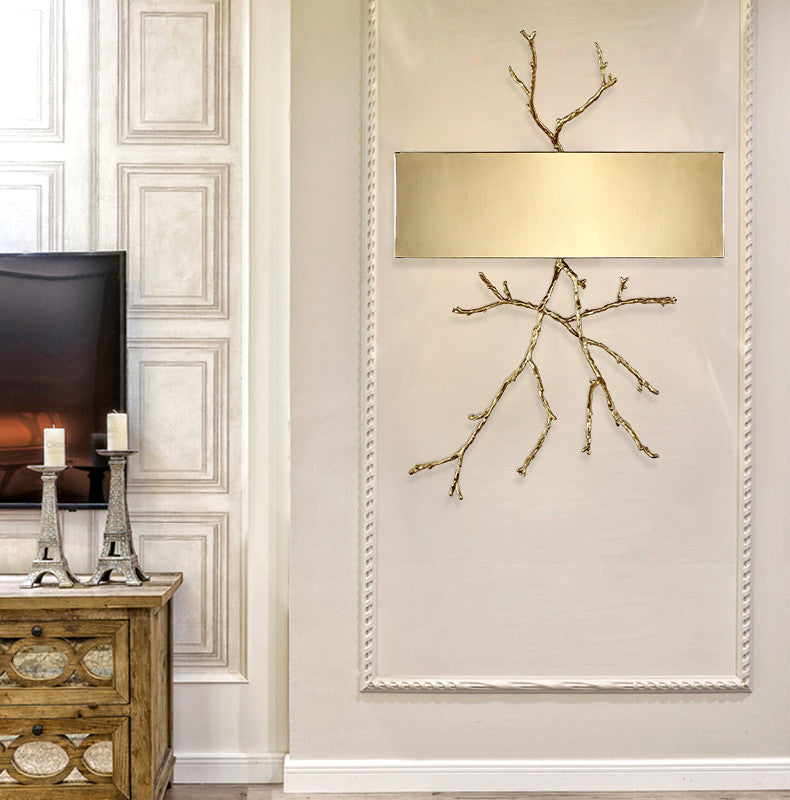 Creative LED Wall Lamp in Forest Style, Living Room, Bedroom, Golden, Cool Light