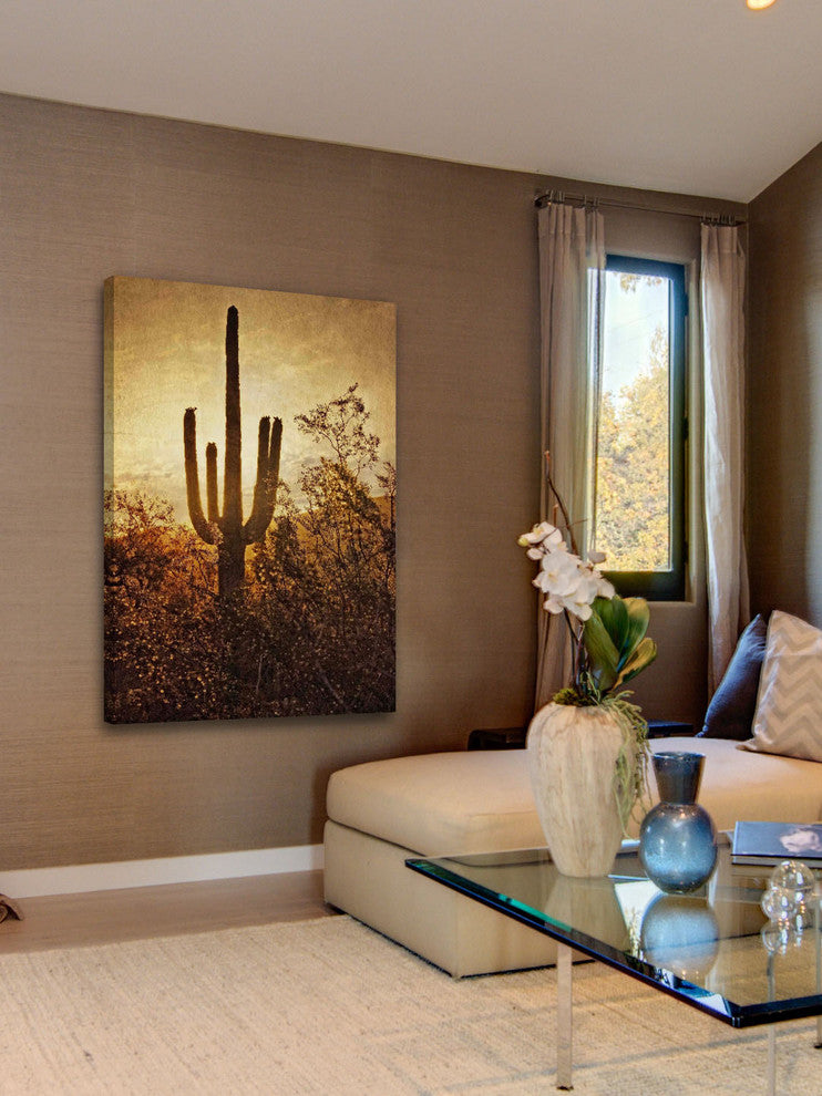 "Silhouette of the Saguaro" Painting Print on Canvas by Robertson