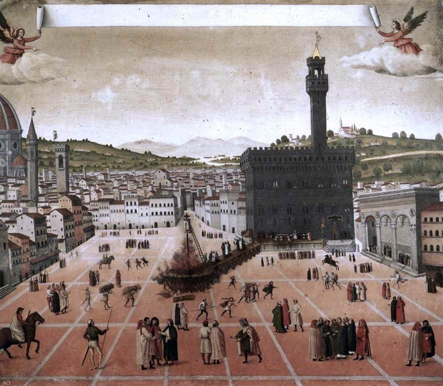 unknown (4) Masters Exe. of Savonarola on the Piazza Wrapped Canvas