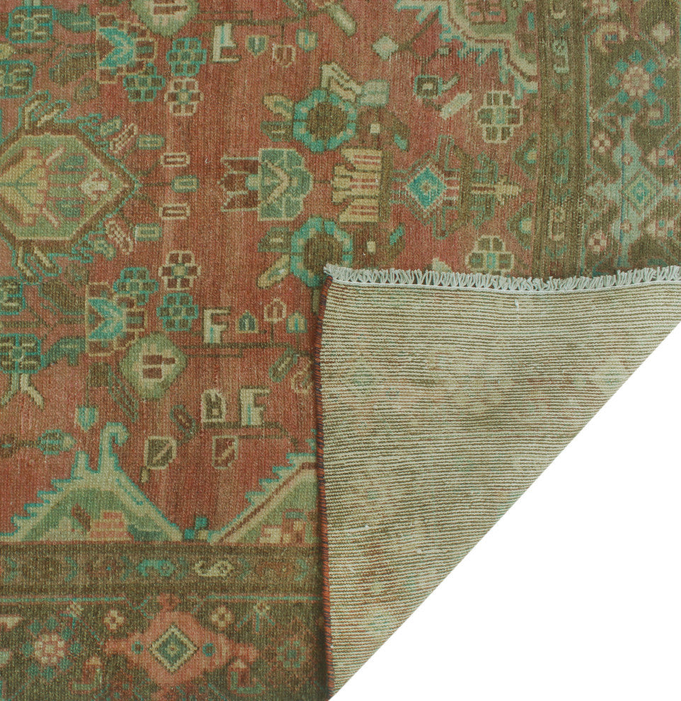 Semi-Antique Karim Rust/Brown Rug, 3'7x7'3