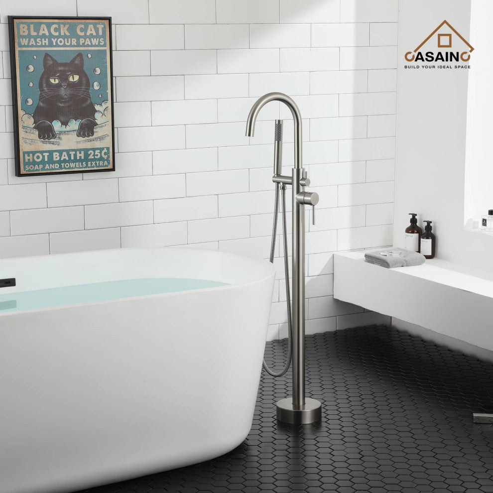 Freestanding Bathtub Faucet Hand Shower Claw Foot Claw Foot Single-Handle