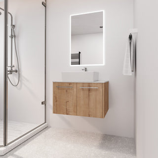 BNK 30 Inch Bathroom Vanity With Sink, Modern Wall Mount Bathroom Vanity Set, Rectangular Basin, 30 Inch