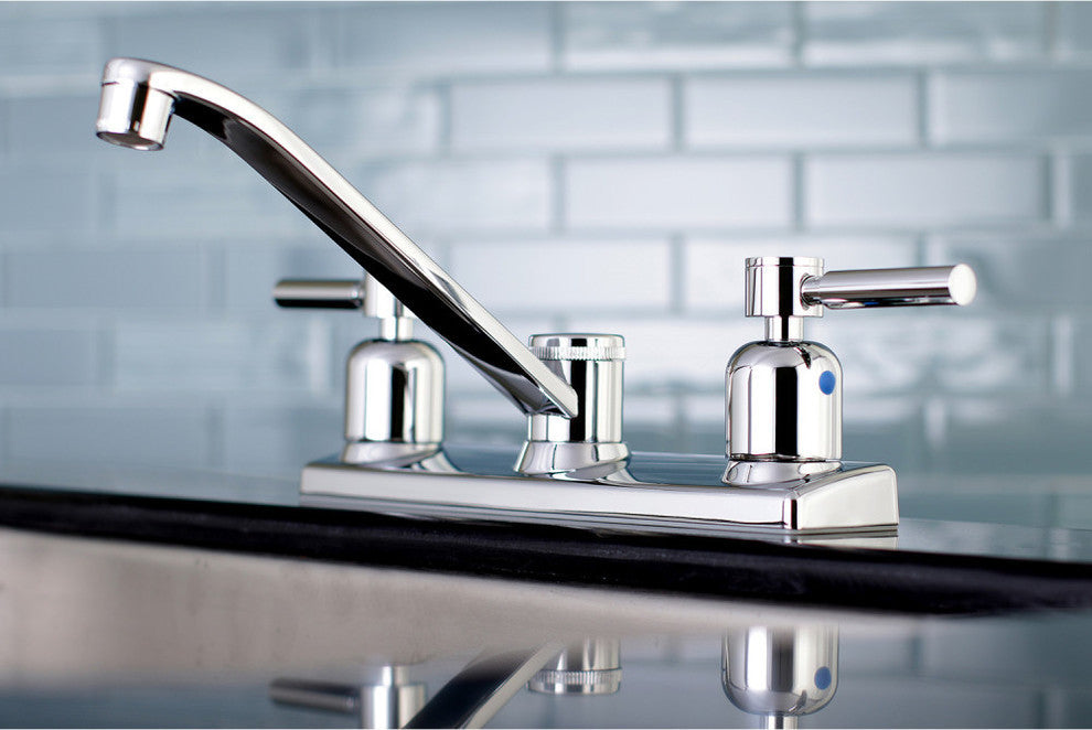 Kingston Brass 8" Centerset Kitchen Faucet, Polished Chrome