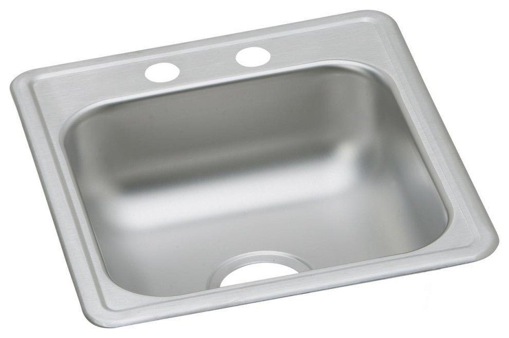 D117192 Dayton Stainless Steel 17" x 19" Drop-in Bar Sink, 2 Holes