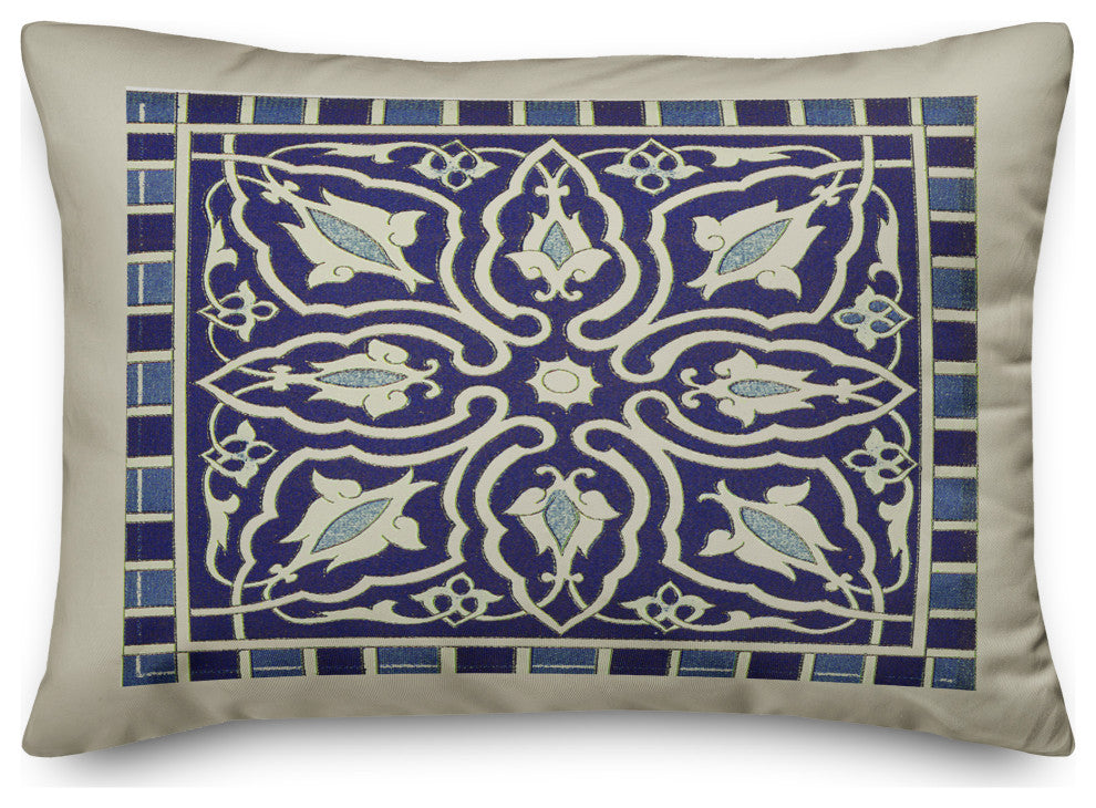 Blue Tile Bright 14x20 Spun Poly Pillow