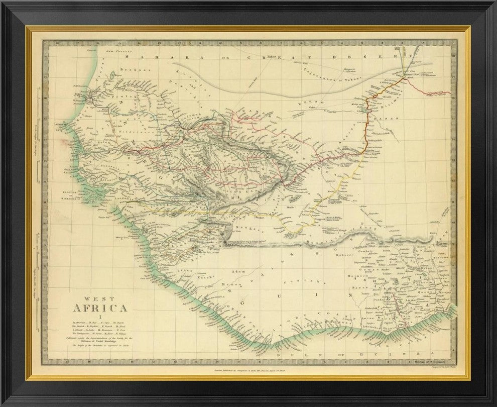 "West Africa I, 1839"  by Society for the Diffusion of Useful Knowledge, 34x28"