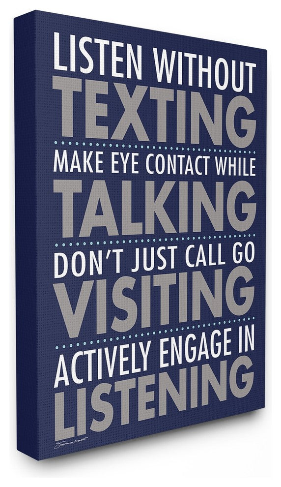 Stupell Ind. Listen Without Texting Canvas Wall Art, 30x40