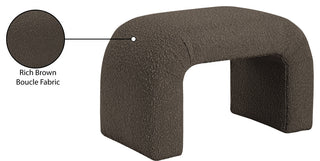 Niagara Boucle Fabric Upholstered Bench, Brown, 28" Wide