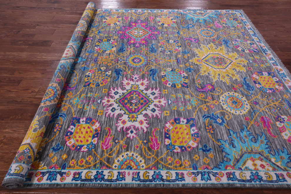 Turkish Oushak Handmade Wool Rug 8' 3" X 9' 7" - Q15670