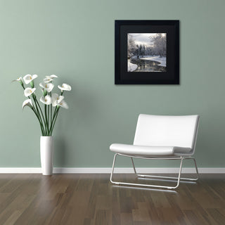 'Fresh Snowfall on the River' Matted Framed Canvas Art by Kurt Shaffer