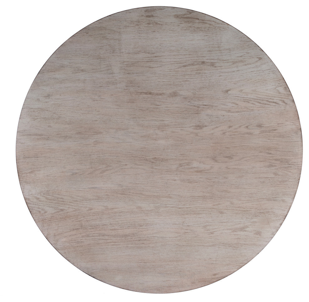 Evie 48" Round Pedestal Dining Table, Driftwood