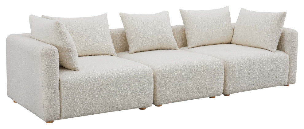 Hangover Upholstered Sofa, Cream Boucle