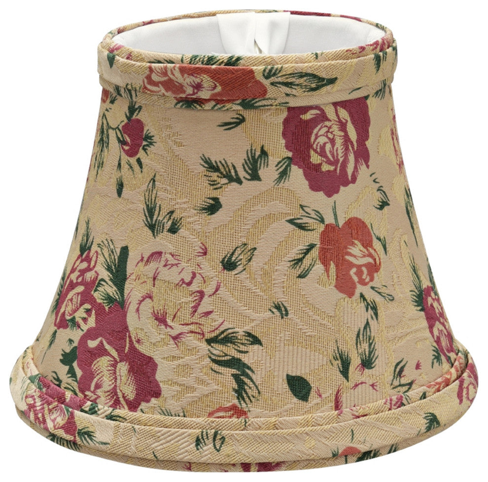 30005-6 Small Bell  Chandelier Clip On Lamp Shade Floral Print 3"x5"x4"