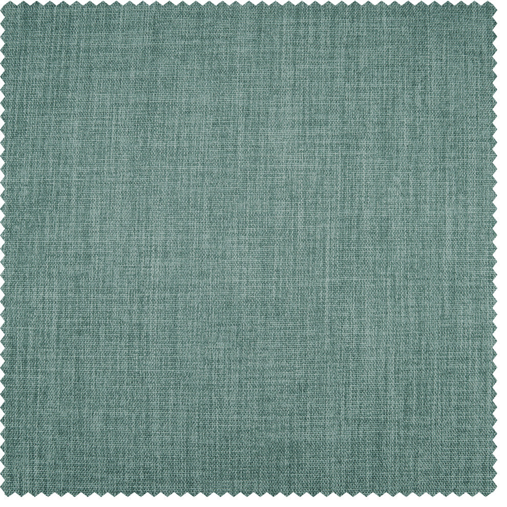 Faux Linen Darkening Curtain Single Panel, Sea Thistle, 50"x96"