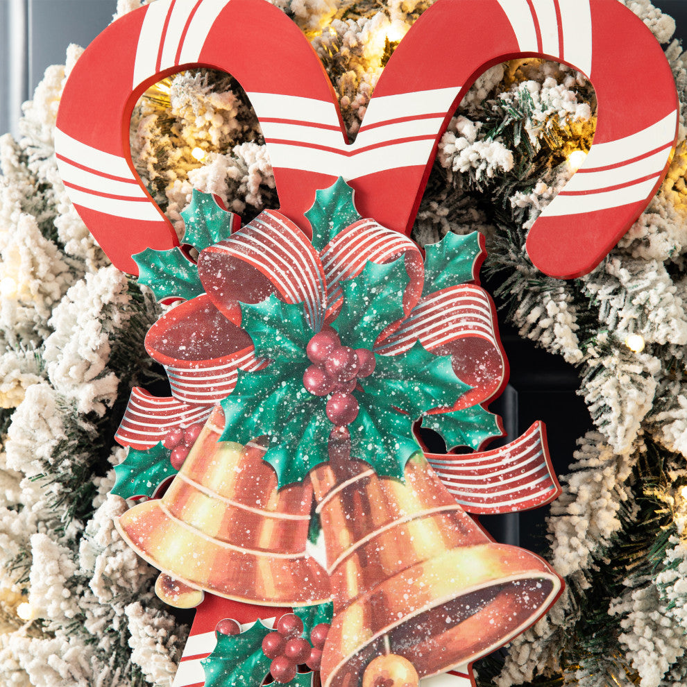 20"H Wooden Christmas Candy Cane Wall Decor