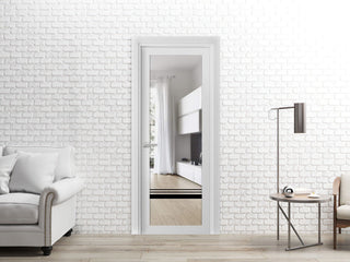 Solid French Door 30x84 | Lucia 2666 White Silk| Bathroom