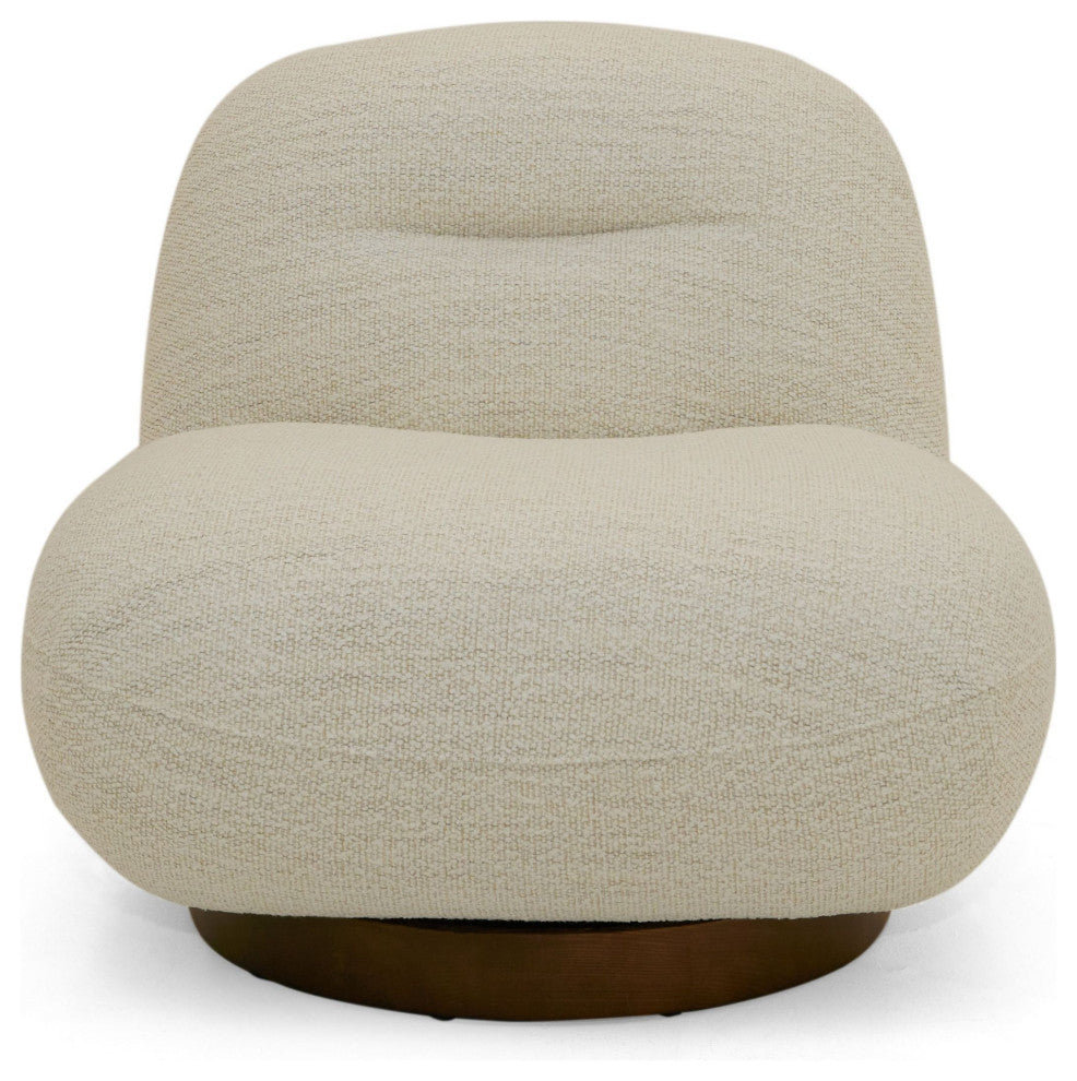 Modrest Renee Modern Cream Fabric Swivel Chair