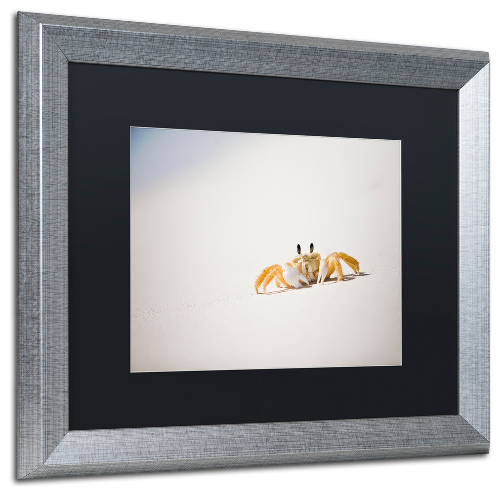 "Ghost Crab 7" Framed Art by Yale Gurney, Silver, Black, 20"x16"