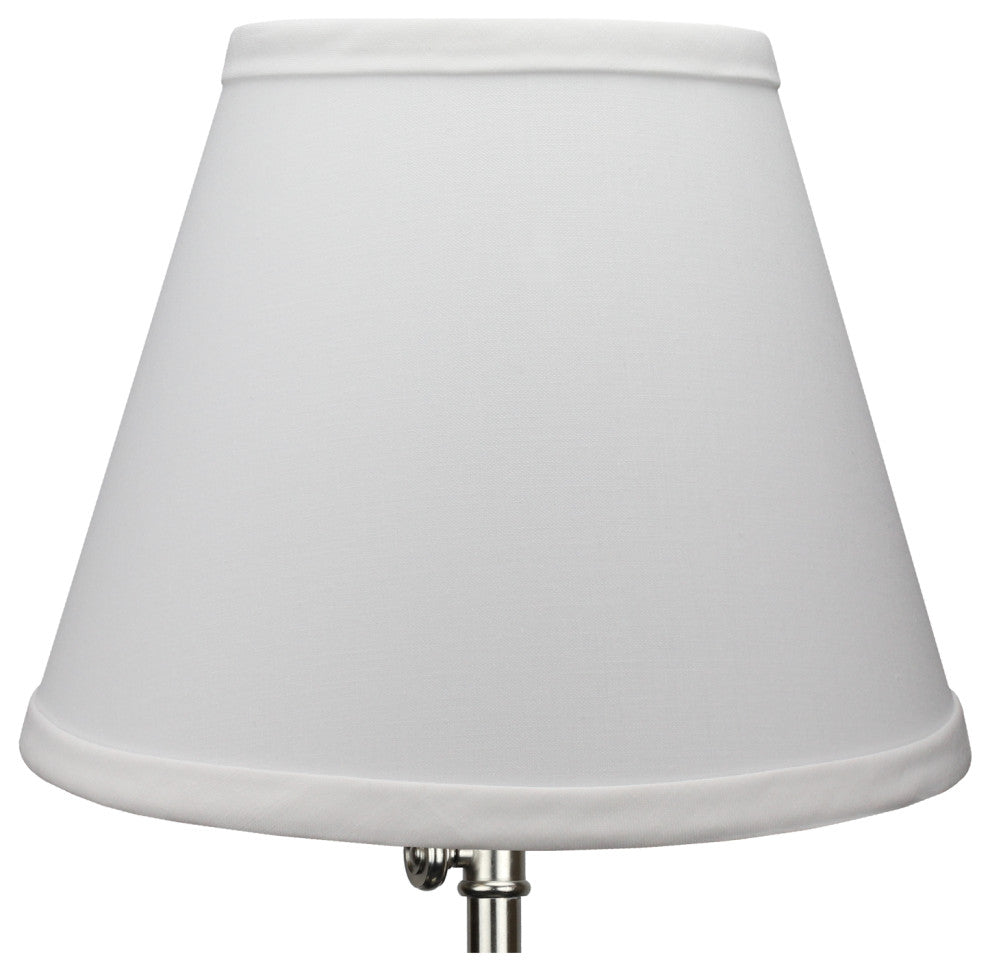 Fenchel Shades 5"x8"x7" Brass Bulb Clip Attachment Empire Lamp Shade, Linen Whit